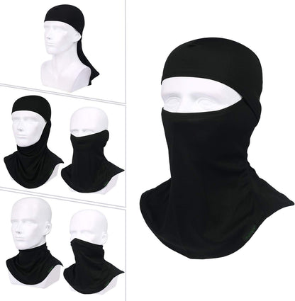 Balaclava Ski Mask 3 Pieces Full Face Cover for Men and Women Sun Protection Breathable Shiesty Mask for Skiing A-Black