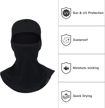 Balaclava Ski Mask 3 Pieces Full Face Cover for Men and Women Sun Protection Breathable Shiesty Mask for Skiing A-Black